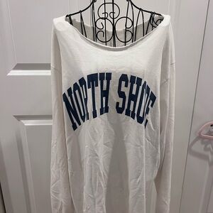 Oversized Brandy Melville White North Shore Lightweight Crewneck shirt